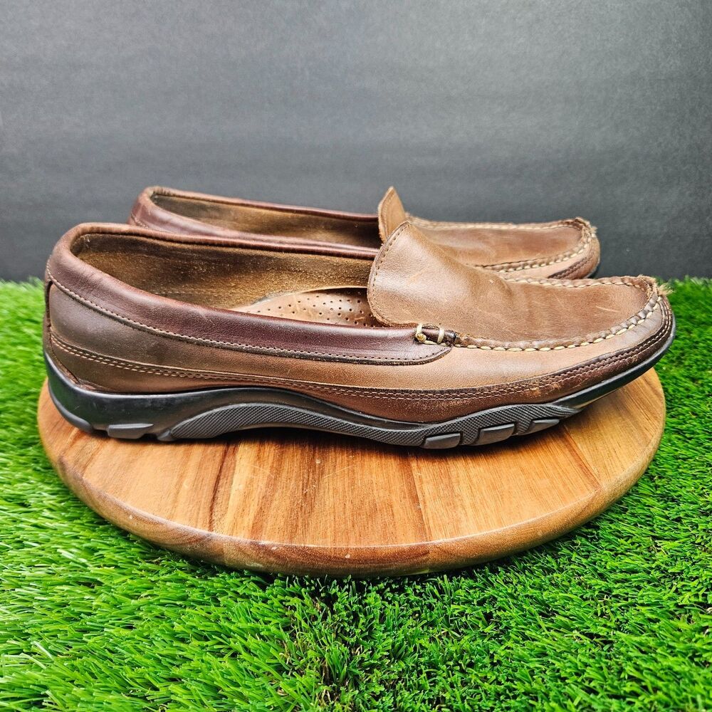 Allen Edmonds Boulder Mens 10 D Brown Leather Slip On Loafers Comfort Shoes